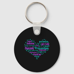 Suicide Prevention Heart Mental Health Awareness D Key Ring