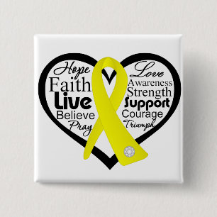 Suicide Prevention Heart Ribbon Collage 15 Cm Square Badge