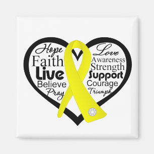 Suicide Prevention Heart Ribbon Collage Magnet