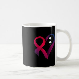 Suicide Prevention Heart Semicolon Mental Health A Coffee Mug