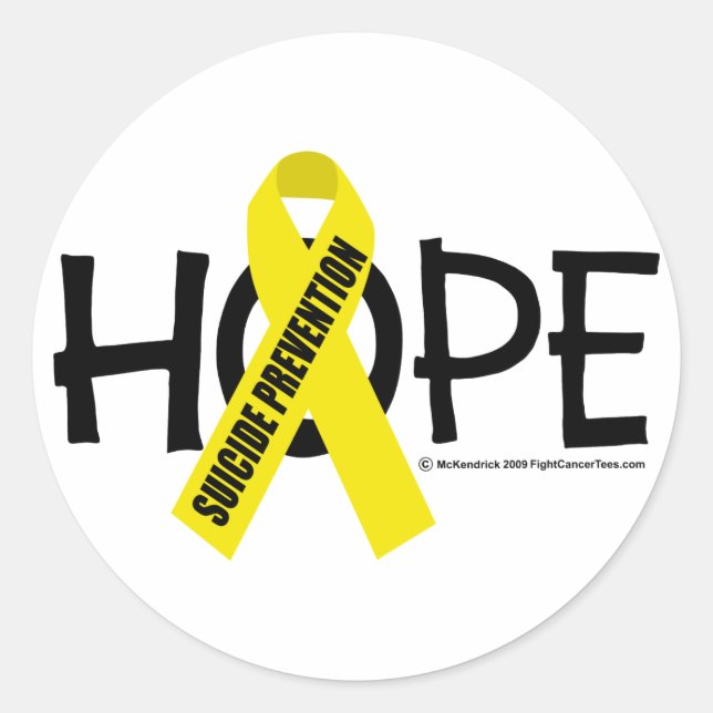 Suicide Prevention Hope Classic Round Sticker (Front)