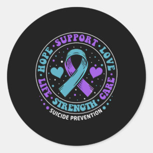 Suicide Prevention Hope Support Love Life Suicide Classic Round Sticker