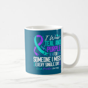 Suicide Prevention I Wear Teal And Purple Mental H Coffee Mug