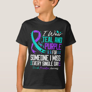 Suicide Prevention I Wear Teal And Purple Mental H T-Shirt