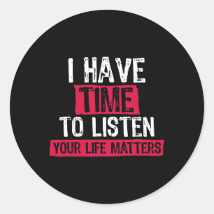Suicide Prevention Life Problems Classic Round Sticker