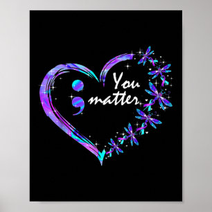 Suicide Prevention Mental Health Awareness Heart T Poster