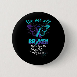 Suicide Prevention Mental Health Awareness Semicol 6 Cm Round Badge