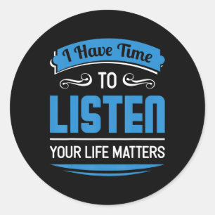 Suicide Prevention Mental Health Counsellor and D Classic Round Sticker