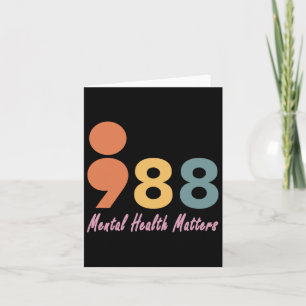 Suicide Prevention Mental Health Problems 988  Card