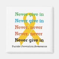 Suicide Prevention NEVER GIVE IN Churchill Quote