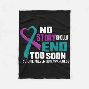 Suicide Prevention No Story Should End Teal & Fleece Blanket