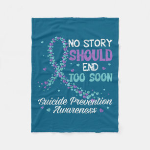 Suicide Prevention No Story Should End Teal & Fleece Blanket