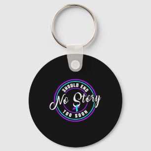 Suicide Prevention No Story Should End Teal & Key Ring