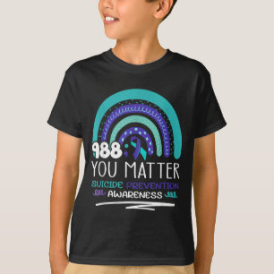 Suicide Prevention Purple Teal Rainbow You Semicol T-Shirt