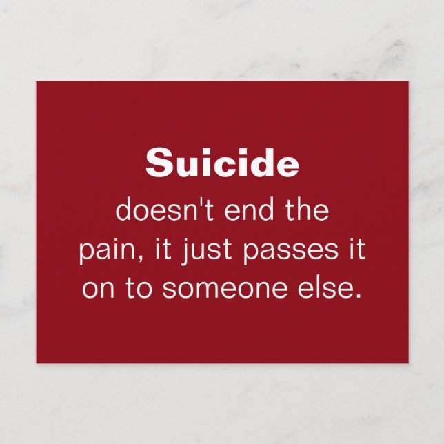 Suicide Prevention Quote Postcard (Front)