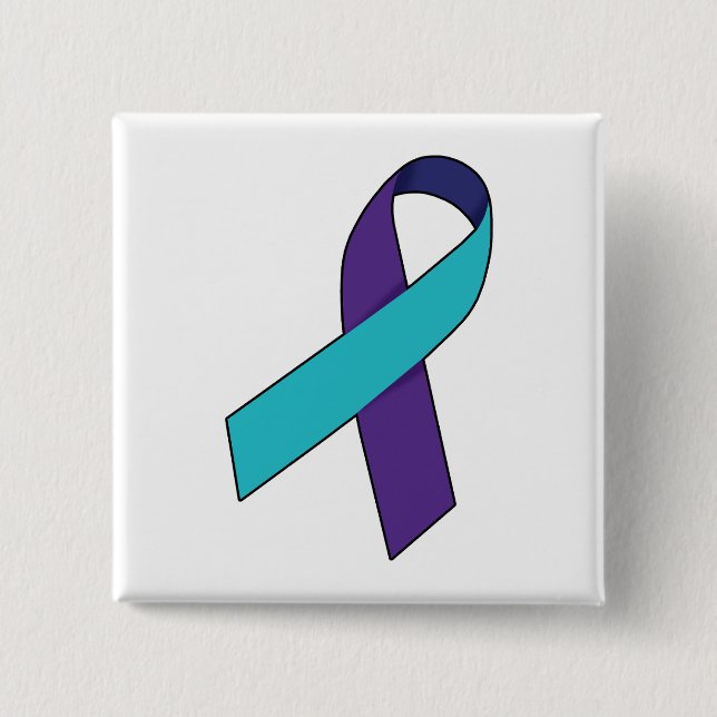 Suicide Prevention Ribbon 15 Cm Square Badge (Front)