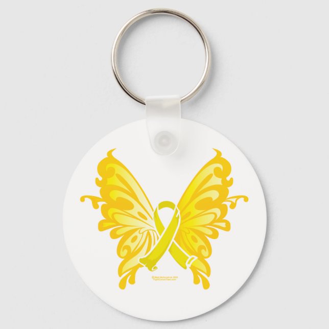 Suicide Prevention Ribbon Butterfly Key Ring (Front)