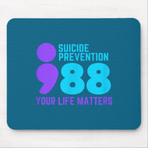 Suicide Prevention Semicolon Mental Health You Lif Mouse Mat