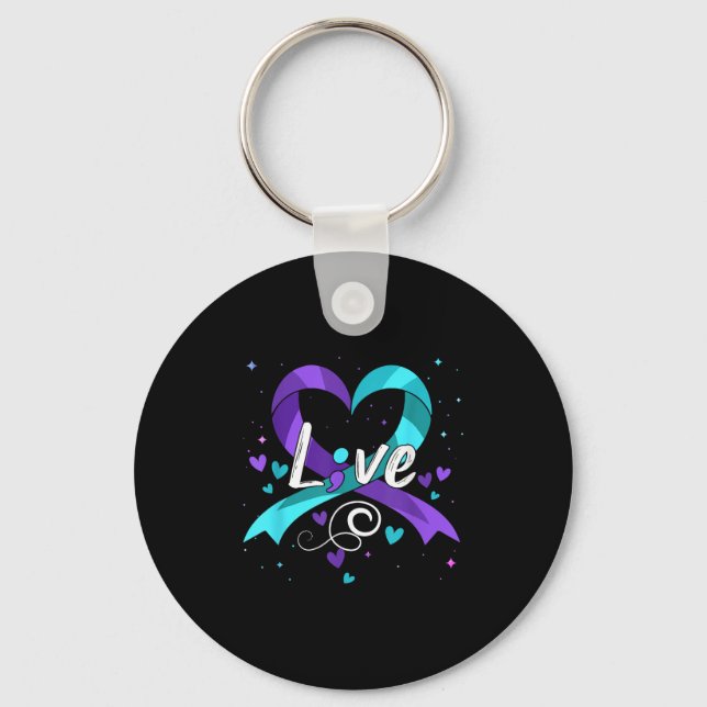 Suicide Prevention - Semicolon Suicide Awareness R Key Ring (Front)
