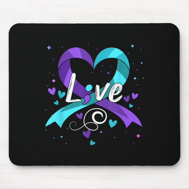 Suicide Prevention - Semicolon Suicide Awareness R Mouse Mat (Front)