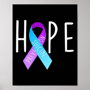 Suicide Prevention Shirt Hope Ribbon Awareness Men Poster
