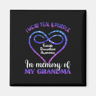 Suicide Prevention Shirt, Teal & Purple In Mem Magnet