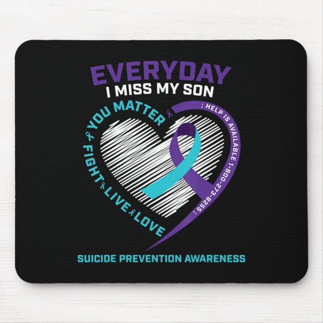 Suicide Prevention  Son Mum Dad s Men Women Gifts  Mouse Mat (Front)