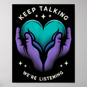 Suicide Prevention Suicide Awareness And Mental He Poster