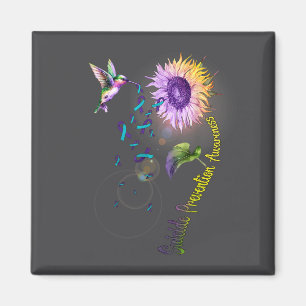 Suicide Prevention Sunflower Hummingbird  Magnet