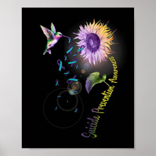 Suicide Prevention Sunflower Hummingbird Poster