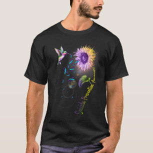 Suicide Prevention Sunflower Hummingbird T-Shirt
