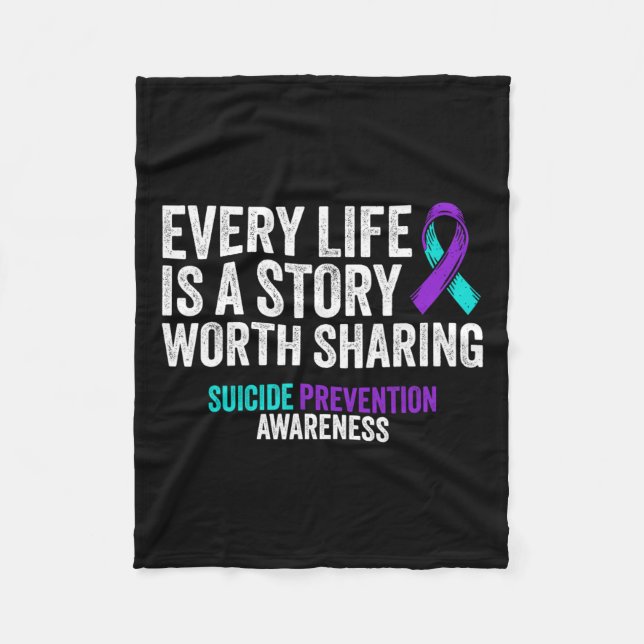 Suicide Prevention Support End The Silence Suicide Fleece Blanket (Front)