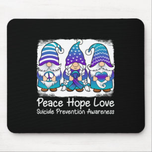 Suicide Prevention Support gnomes with ribbon Teal Mouse Mat