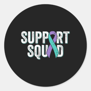Suicide Prevention Support Squad - Teal Purple Awa Classic Round Sticker
