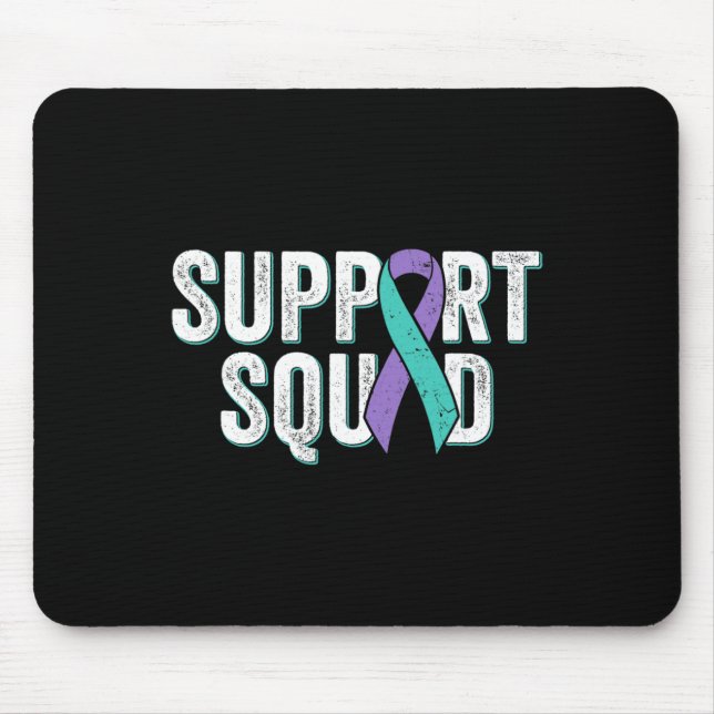 Suicide Prevention Support Squad - Teal Purple Awa Mouse Mat (Front)