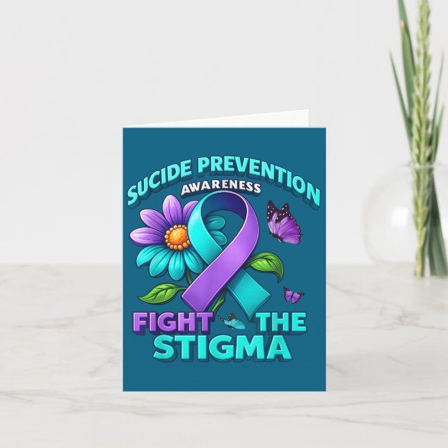 Suicide Prevention Suprt Fight Stigma Suicide Awar Card (Front)