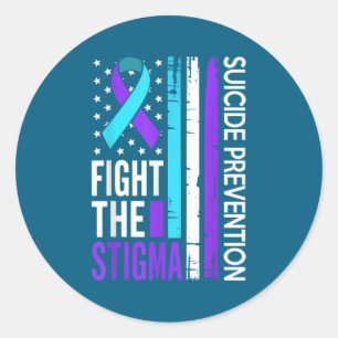 Suicide Prevention Suprt Fight The Stigma Vintage  Classic Round Sticker