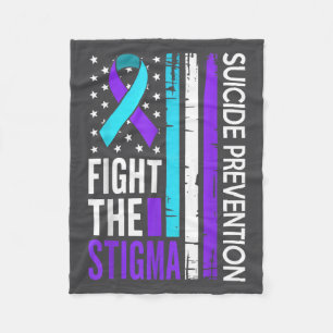 Suicide Prevention Suprt Fight The Stigma Vintage  Fleece Blanket
