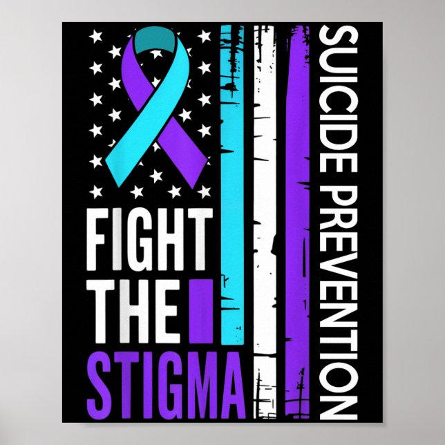 Suicide Prevention Suprt Fight The Stigma Vintage  Poster (Front)