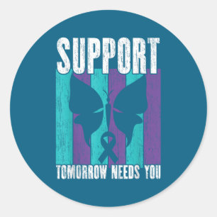 Suicide Prevention Suprt Tomorrow _ I For Suprters Classic Round Sticker