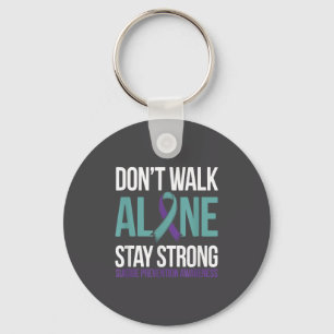 Suicide Prevention Teal Purple Ribbon Suprt Key Ring