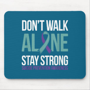 Suicide Prevention Teal Purple Ribbon Suprt  Mouse Mat