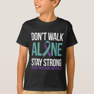 Suicide Prevention Teal Purple Ribbon Suprt T-Shirt