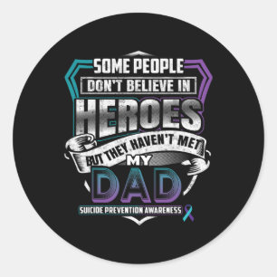 Suicide Prevention Warrior - I Wear Teal Purple Fo Classic Round Sticker