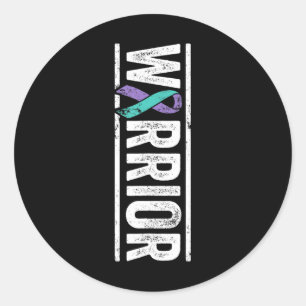 Suicide Prevention Warrior - Sideways Awareness Ri Classic Round Sticker