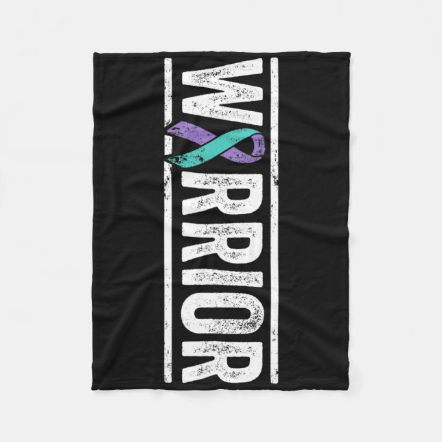 Suicide Prevention Warrior - Sideways Awareness Ri Fleece Blanket (Front)