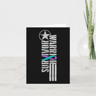 Suicide Prevention Warrior_ Survivor - Military-st Card