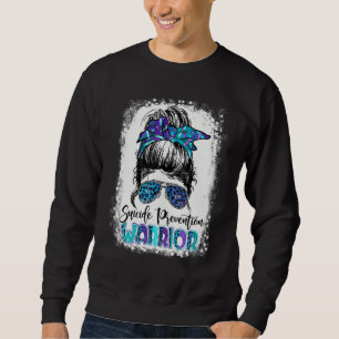 Suicide Prevention Warrior Teal And Purple Messy B Sweatshirt