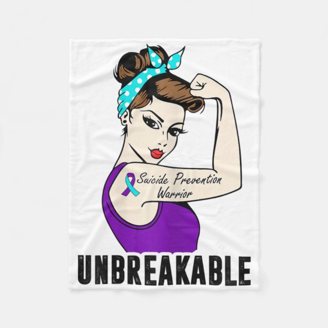 Suicide Prevention Warrior Unbreakable Perfect Str Fleece Blanket (Front)