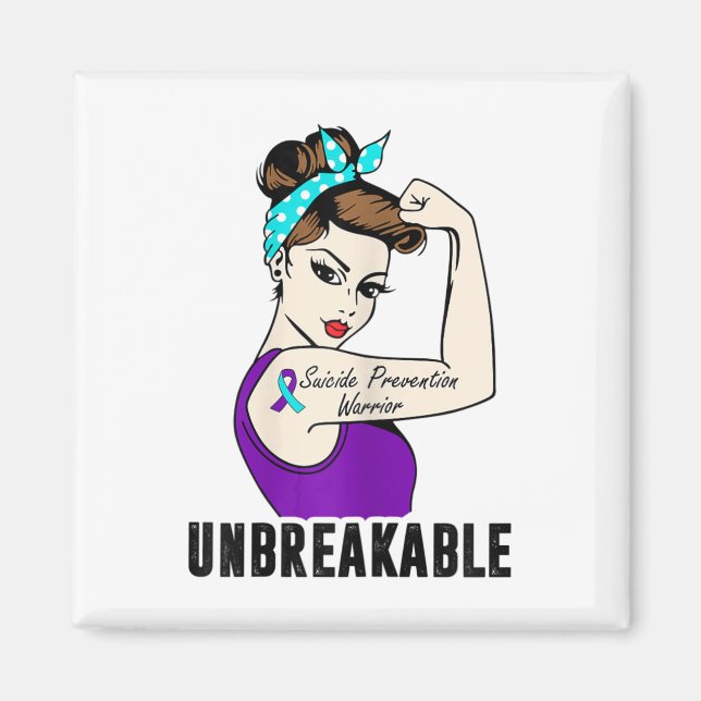 Suicide Prevention Warrior Unbreakable Perfect Str Magnet (Front)